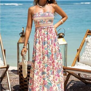 Papaya Punch Floral Maxi Dress